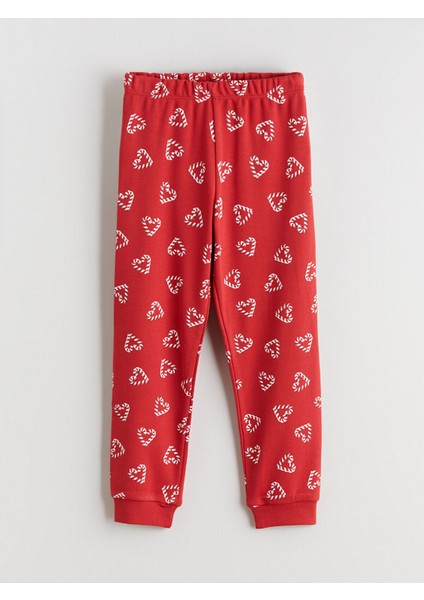 Özmarka Yeni Sezon Bisiklet Yaka Baskılı Kız Çocuk Pijama Takımı