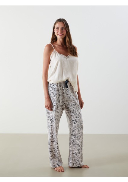 Artı Yeni Sezon Beli Lastikli Desenli Kadın Pijama Altı