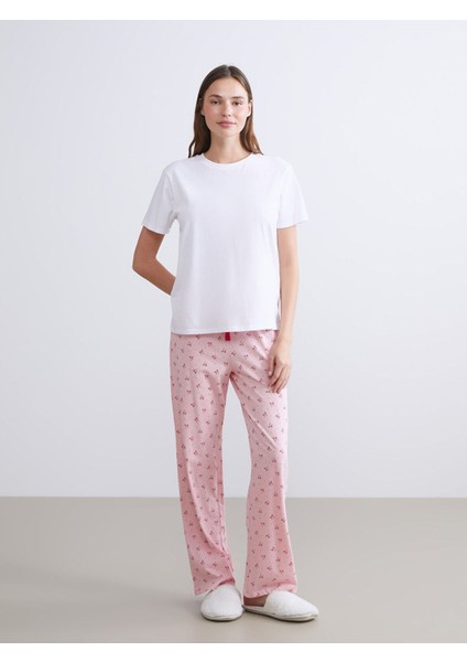 Peak Yeni Sezon Beli Lastikli Desenli Kadın Pijama Altı