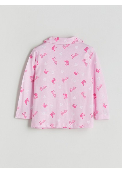 Hilfa Yeni Sezon Barbie Baskılı Gömlek Yaka Kız Çocuk Pijama Takımı fırsatları