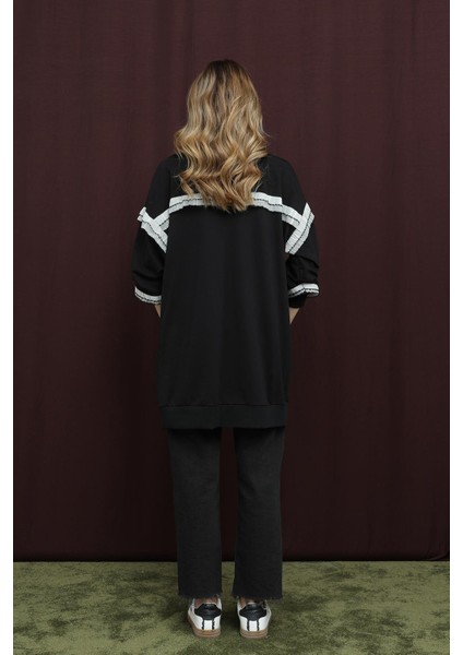 10718 2 Ip Kumaş Fırfır Detaylı Sweatshirt indirimleri