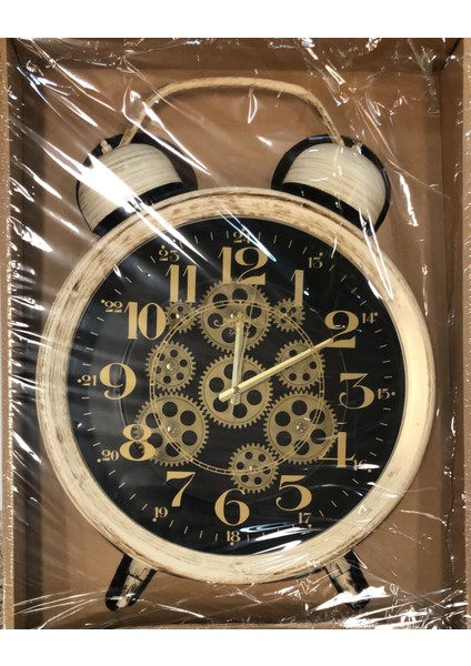 Antık Dönen Çarklı Krem Eskitme Masa ve Duvar Saati fiyatları