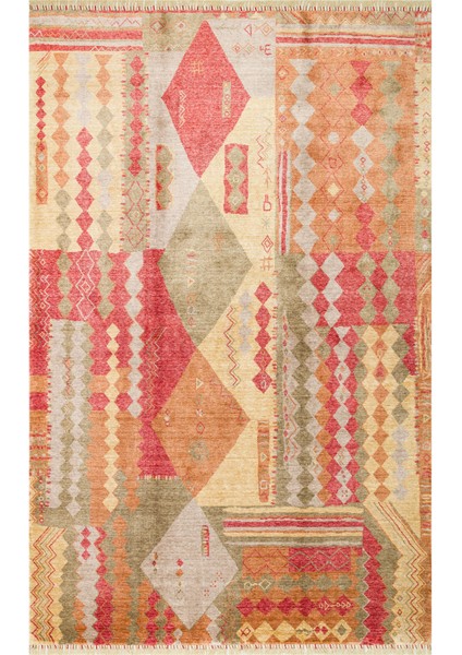 Milas 10 Red Autumn Uşaklı Kadınların Yoğun El Emeği ile Dokuduğu %100 Doğal Tencel Tezgah Halısı