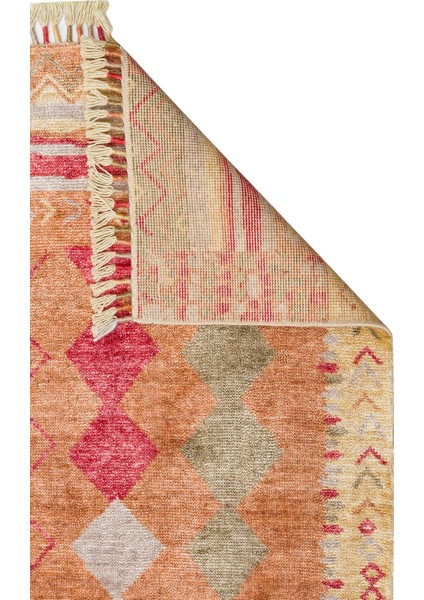 Milas 10 Red Autumn Uşaklı Kadınların Yoğun El Emeği ile Dokuduğu %100 Doğal Tencel Tezgah Halısı fırsatları