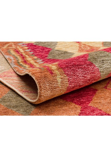 Milas 10 Red Autumn Uşaklı Kadınların Yoğun El Emeği ile Dokuduğu %100 Doğal Tencel Tezgah Halısı