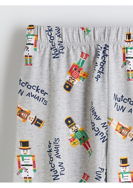 Yeni Sezon Bisiklet Yaka Baskılı Erkek Çocuk Pijama Takım