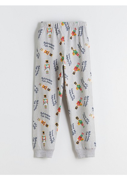 Yeni Sezon Bisiklet Yaka Baskılı Erkek Çocuk Pijama Takım