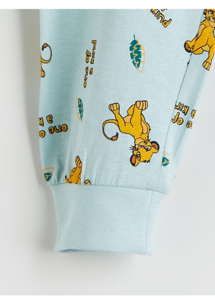 Bisiklet Yaka Simba Baskılı Erkek Çocuk Pijama Takımı