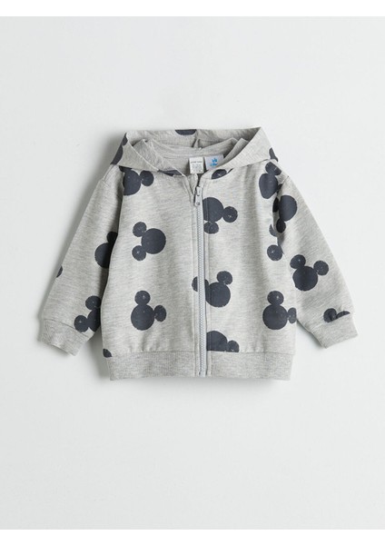 Yeni Sezon Kapüşonlu Mickey Mouse Baskılı Erkek Bebek 3'lü Takım fırsatları