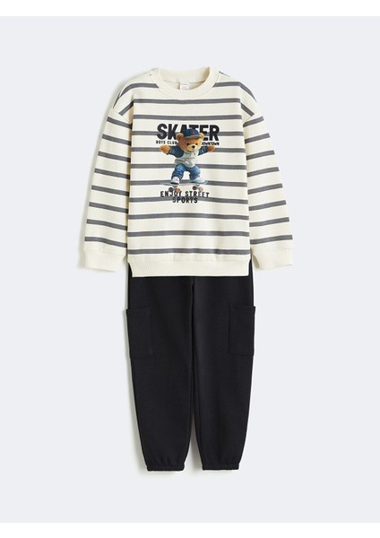 Yeni Sezon Ayı Teddy Baskılı Erkek Çocuk Pijama Takım