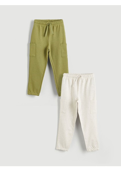 Yeni Sezon Beli Lastikli Erkek Çocuk Jogger Eşofman Altı 2'li