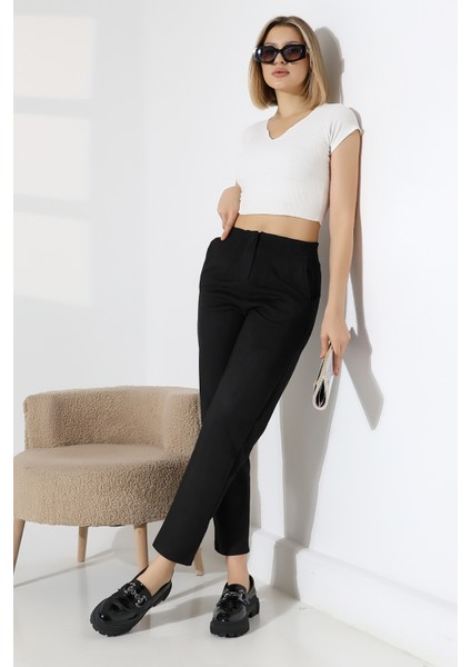Kadın Pensli Süet Pantolon/havuç Paça Yumuşak Dokulu Pantolon