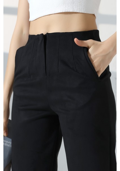 Kadın Pensli Süet Pantolon/havuç Paça Yumuşak Dokulu Pantolon