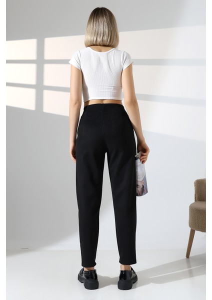 Kadın Pensli Süet Pantolon/havuç Paça Yumuşak Dokulu Pantolon