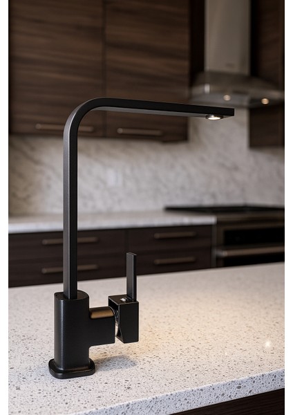 KARE MODEL PİRİNÇ GÖVDE SİYAH LÜX MUTFAK EVİYE BATARYASI fırsatları