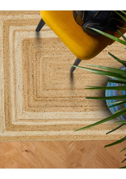 Maldiv 10 Natural White Jüt %100 El Dokuma Hasır Halı Antre, Hol, Balkon, Oturma Odası Halısı indirimleri