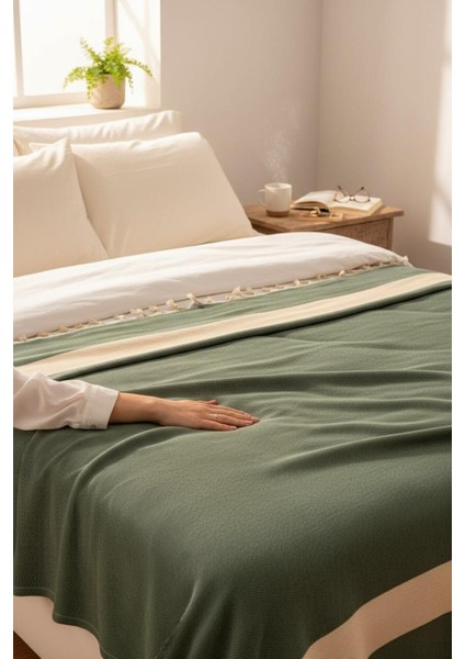 %100 Pamuk Çift Kişilik Püsküllü Pike, Yatak Örtüsü 240X260CM fırsatları