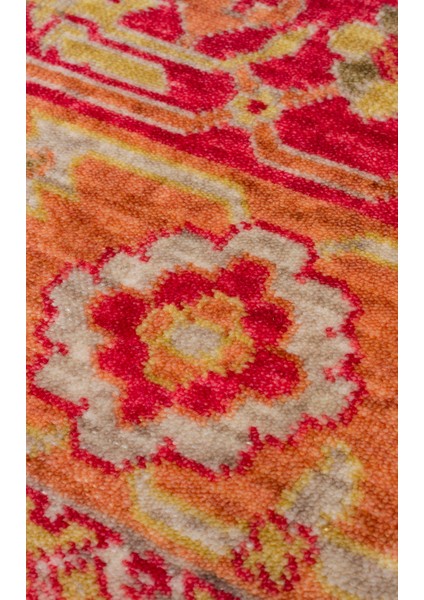 Milas 17 Red Autumn Uşaklı Kadınların Yoğun El Emeği ile Dokuduğu %100 Doğal Tencel Tezgah Halısı indirimleri
