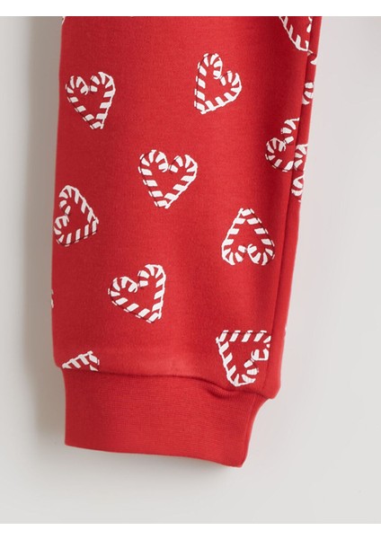 Özmarka Yeni Sezon Bisiklet Yaka Baskılı Kız Çocuk Pijama Takımı