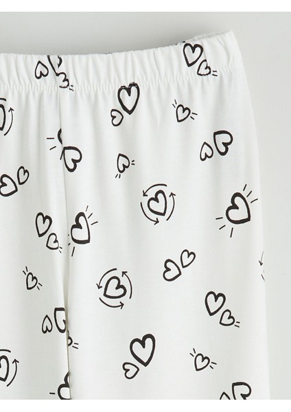 Peak Yeni Sezon Bisiklet Yaka Baskılı Kız Çocuk Pijama Takımı