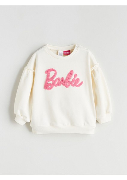 Yeni Sezon Bisiklet Yaka Barbie Baskılı Kız Bebek Sweatshirt ve Tayt 2'li Takım fiyatları