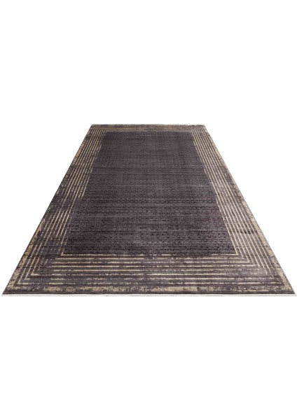 Kotor 01 Antrasit Gold Sık Dokuma Bambu ile Üretilen Modern ve Sade Salon, Oturma Odası Halısı modelleri