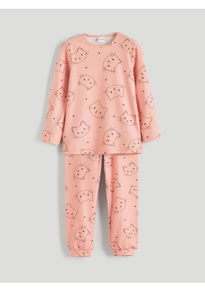 Yeni Sezon Bisiklet Yaka Polar Kız Çocuk Pijama Takımı