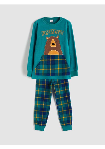 Bisiklet Yaka Polar Erkek Çocuk Pijama