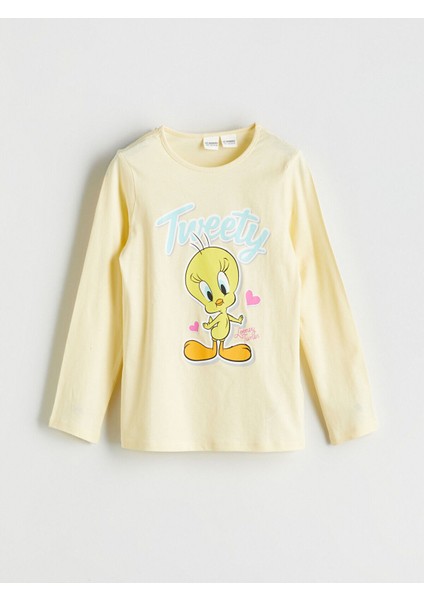 Bisiklet Yaka Tweety Baskılı Kız Çocuk Pijama fiyatları