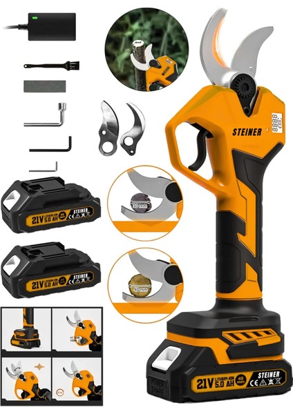 S-40 mm Dijital Kömürsüz Akülü Bağ Dal Ağaç Kesme Makinesi Biçme Budama Makası Şarjlı Makas fiyatları