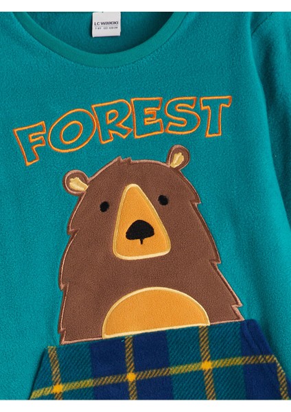 Bisiklet Yaka Polar Erkek Çocuk Pijama modelleri