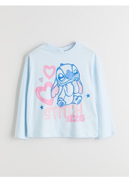 Bisiklet Yaka Stitch Baskılı Kız Çocuk Pijama Takımı fiyatları
