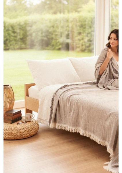 4 Kat Müslin Çift Kişilik Pike, Tv Battaniyesi, Koltuk Şalı ve Yatak Örtüsü Pamuklu fırsatları