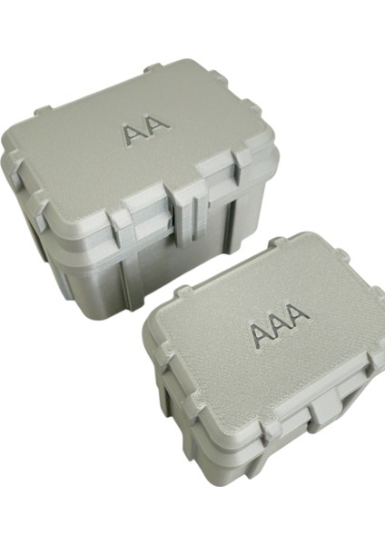 AA ve AAA ikili Pil Kutusu 15'li Sandık Görünümlü Dekoratif Gri modelleri
