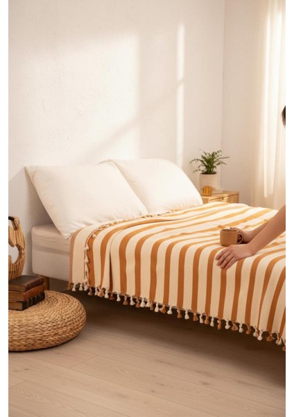 %100 Pamuk Çift Kişilik Püsküllü Pike, Yatak Örtüsü 200X320CM fiyatları