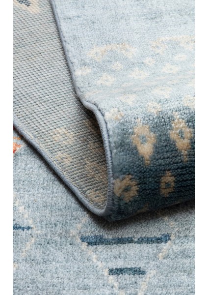 Milas 15 Aqua Multy Uşaklı Kadınların Yoğun El Emeği ile Dokuduğu %100 Doğal Tencel Tezgah Halısı