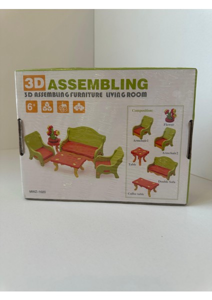 Ahşap 3D Puzzle – Yemek Masası Grubu (Çocuk) | Eğitici Aktivite Oyuncağı