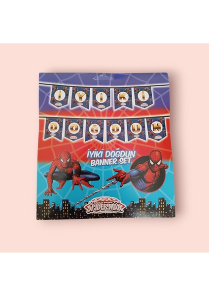 Ceresshop Örümcekadam Temalı Iyiki Doğdun Banner Flama Yazı modelleri