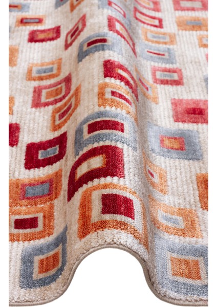 Milas 21 Beıge Multy Uşaklı Kadınların Yoğun El Emeği ile Dokuduğu %100 Doğal Tencel Tezgah Halısı modelleri