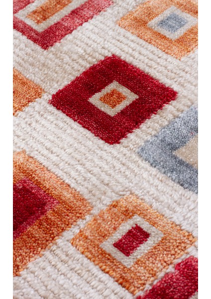 Milas 21 Beıge Multy Uşaklı Kadınların Yoğun El Emeği ile Dokuduğu %100 Doğal Tencel Tezgah Halısı indirimleri