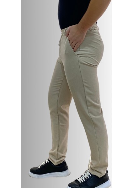 Jagger Erkek Pantolon Likralı Bağcık Detaylı Klasik Erkek Jogger Kumaş Pantolon fırsatları