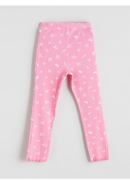 Izr Yeni Sezon Bisiklet Yaka Fiyonk Baskılı Kız Çocuk Pijama Takımı