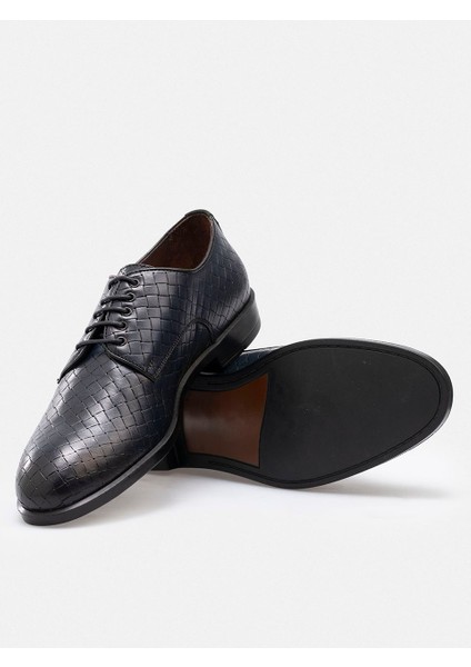 Ayakkabı Koyu Lacivert Örgü Hasır Desenli Hakiki Deri El Yapımı Klasik Erkek Ayakkabı fiyatları