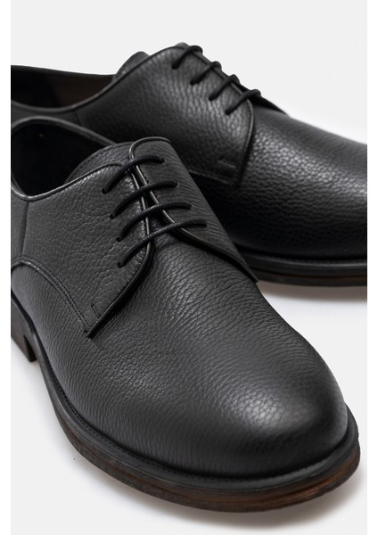 Ayakkabı Siyah Hakiki Floater Deri El Yapımı Kaymaz Kontrast Tabanlı Derby Erkek Ayakkabı fırsatları