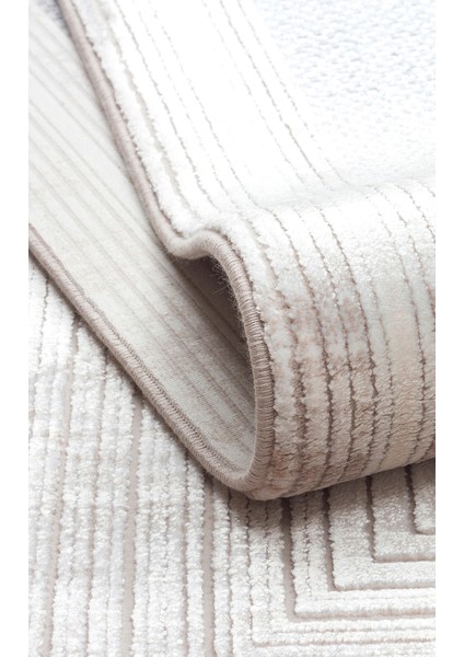 Kotor 13 Cream Blue Sık Dokuma Bambu ile Üretilen Modern ve Sade Salon, Oturma Odası Halısı