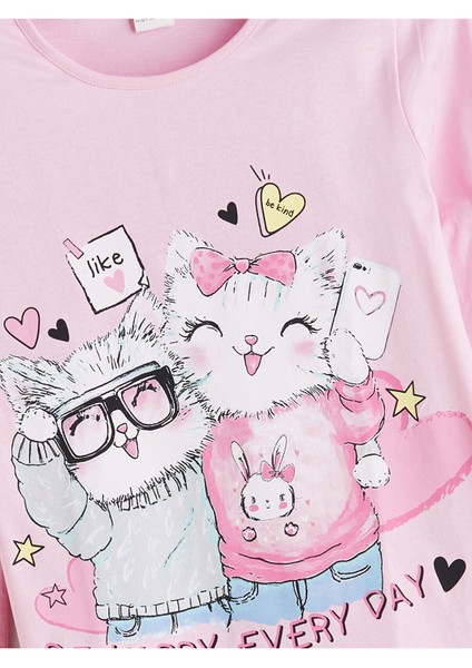 Yeni Sezon Bisiklet Yaka Kiz Cocuk Pijama Takimi - W52649Z4 modelleri