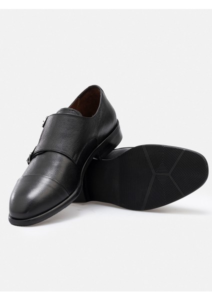 Ayakkabı Siyah Hakiki Deri El Işçiliği Çift Tokalı Monk Strap Erkek Ayakkabı fiyatları