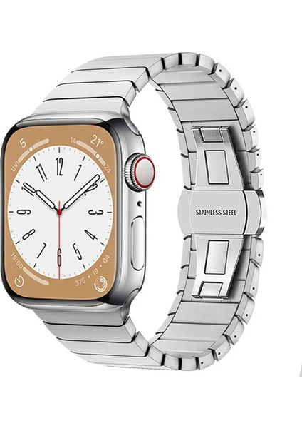 MYT09 Apple Watch 38MM KR413 Fine Steel Kordon - Gümüş