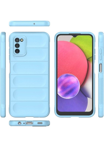 MYT09 Samsung Galaxy A03S Kılıf Optimum Silikon - Sky Blue modelleri