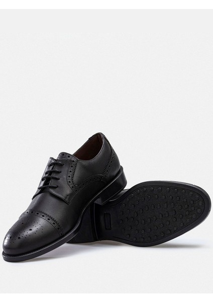 Ayakkabı Siyah Hakiki Deri El Yapımı Half Brogue Delikl Desenli Konfor Tabanlı Erkek Ayakkabı fiyatları